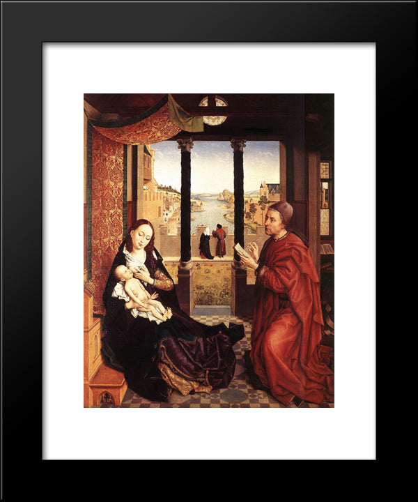 St Luke Drawing The Portrait Of The Madonna 20x24 Black Modern Wood Framed Art Print Poster by van der Weyden, Rogier