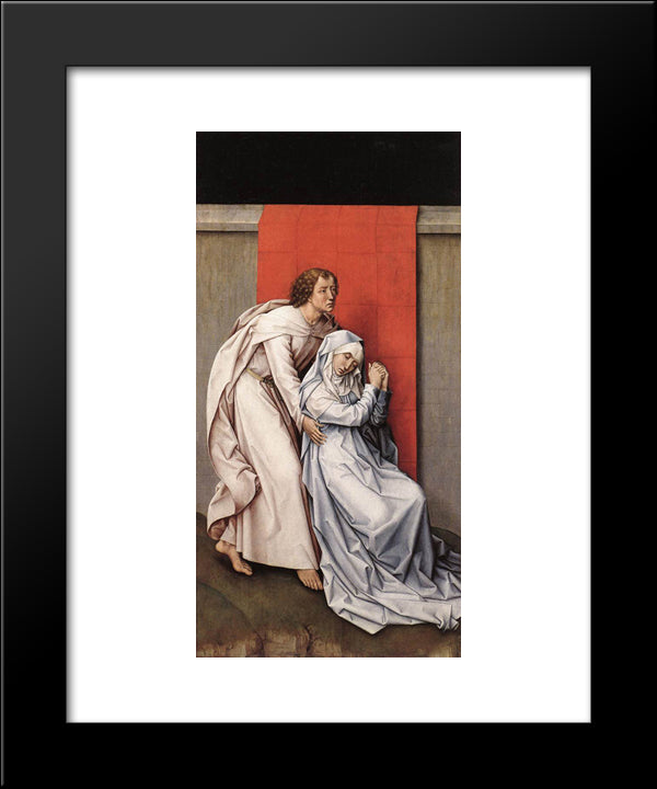 Crucifixion Diptych: Left Panel 20x24 Black Modern Wood Framed Art Print Poster by van der Weyden, Rogier