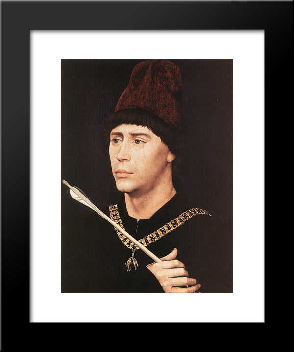 Portrait Of Antony Of Burgundy 20x24 Black Modern Wood Framed Art Print Poster by van der Weyden, Rogier