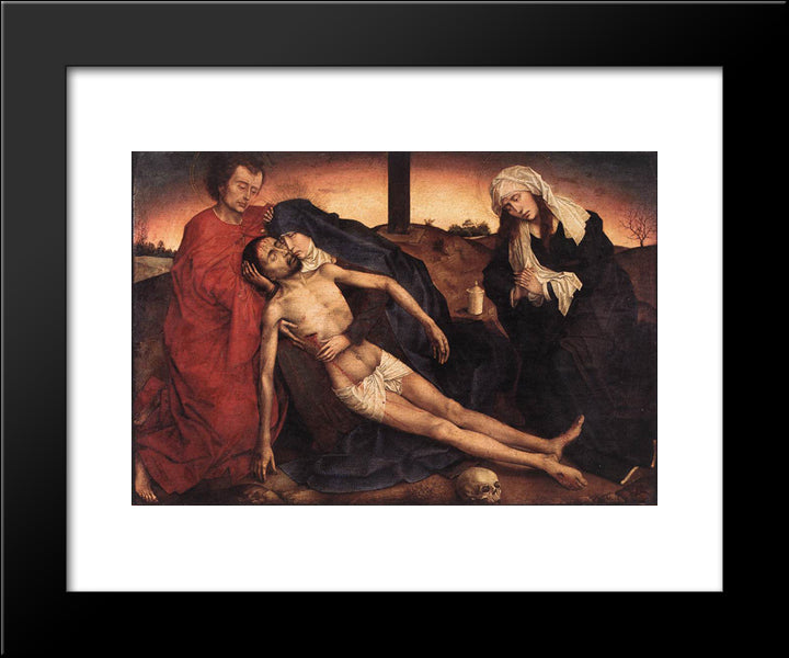 Lamentation 20x24 Black Modern Wood Framed Art Print Poster by van der Weyden, Rogier
