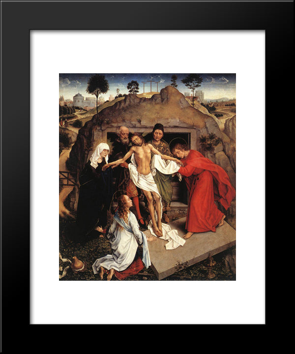Entombment Of Christ 20x24 Black Modern Wood Framed Art Print Poster by van der Weyden, Rogier