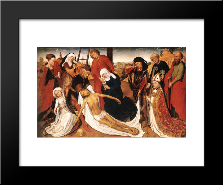 Lamentation 20x24 Black Modern Wood Framed Art Print Poster by van der Weyden, Rogier