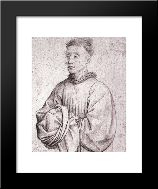 Young Man 20x24 Black Modern Wood Framed Art Print Poster by van der Weyden, Rogier