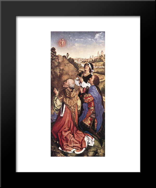 Pierre Bladelin Triptych ' Right Panel 20x24 Black Modern Wood Framed Art Print Poster by van der Weyden, Rogier