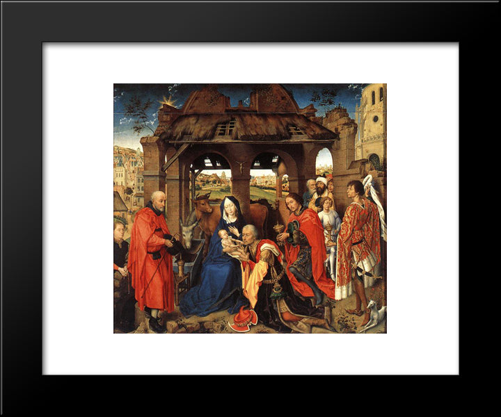 Adoration Of The Magi 20x24 Black Modern Wood Framed Art Print Poster by van der Weyden, Rogier