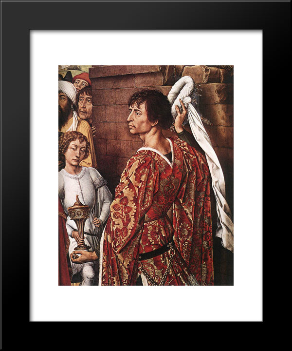 Adoration Of The Magi ' Detail 20x24 Black Modern Wood Framed Art Print Poster by van der Weyden, Rogier
