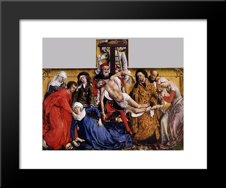 Descent From The Cross 20x24 Black Modern Wood Framed Art Print Poster by van der Weyden, Rogier