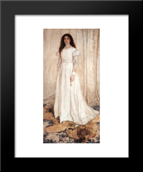 Symphony In White No. 1: The White Girl 20x24 Black Modern Wood Framed Art Print Poster by Whistler, James McNeill