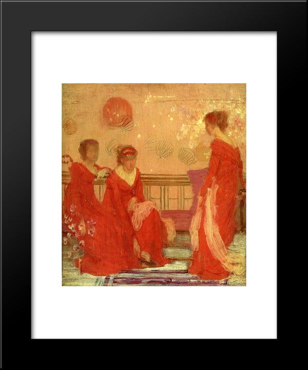 Harmony In Flesh Colour And Red 20x24 Black Modern Wood Framed Art Print Poster by Whistler, James McNeill
