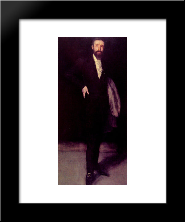 Arrangement In Black: Portrait Of F.R. Leyland 20x24 Black Modern Wood Framed Art Print Poster by Whistler, James McNeill