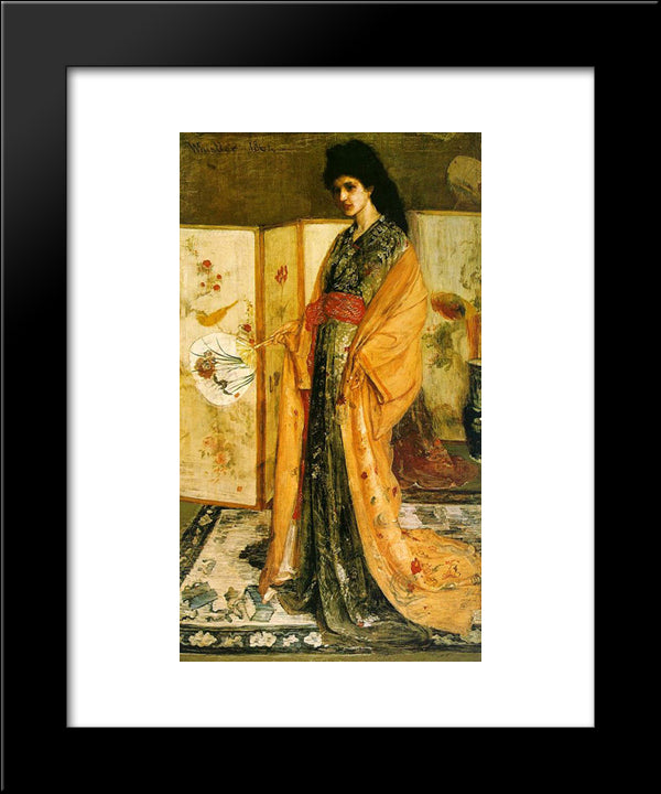 La Princesse Dupays De La Porcelaine 20x24 Black Modern Wood Framed Art Print Poster by Whistler, James McNeill