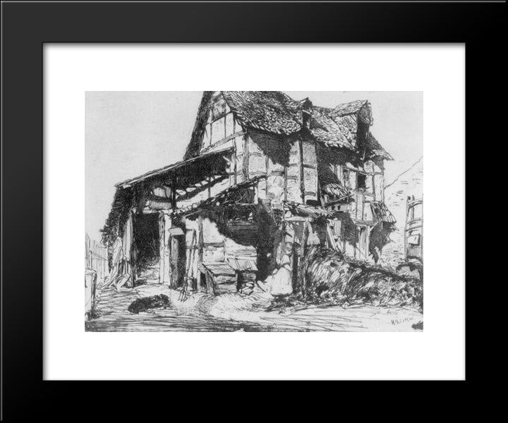 The Unsafe Tenement 20x24 Black Modern Wood Framed Art Print Poster by Whistler, James McNeill