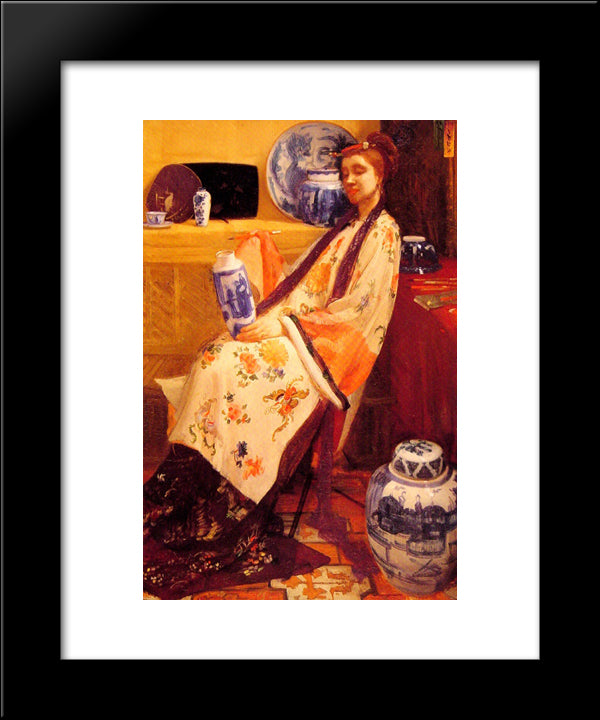 Purple And Rose: The Lange Leizen Of The Six Marks 20x24 Black Modern Wood Framed Art Print Poster by Whistler, James McNeill