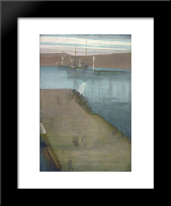 Valparaiso Harbor 20x24 Black Modern Wood Framed Art Print Poster by Whistler, James McNeill