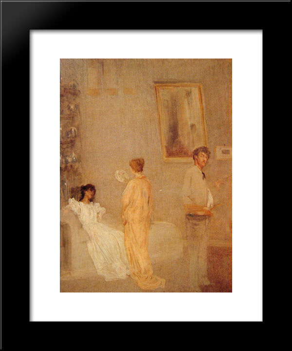 Whistler In His Studio 20x24 Black Modern Wood Framed Art Print Poster by Whistler, James McNeill