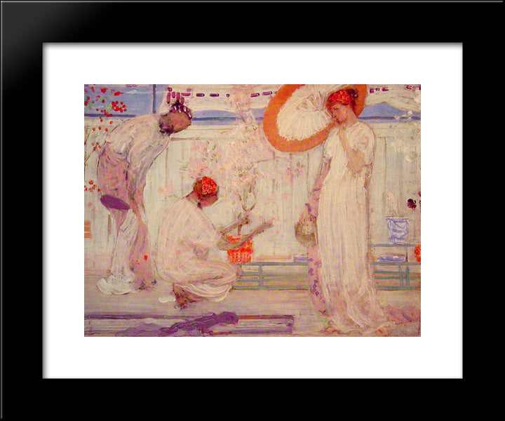 The White Symphony: Three Girls 20x24 Black Modern Wood Framed Art Print Poster by Whistler, James McNeill