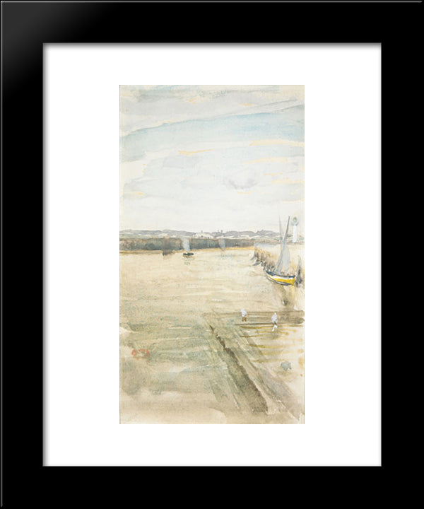 Scene On The Mersey 20x24 Black Modern Wood Framed Art Print Poster by Whistler, James McNeill
