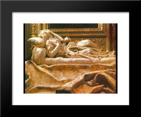 The Blessed Lodovica Albertoni [Detail] 20x24 Black Modern Wood Framed Art Print Poster by Bernini, Gian Lorenzo