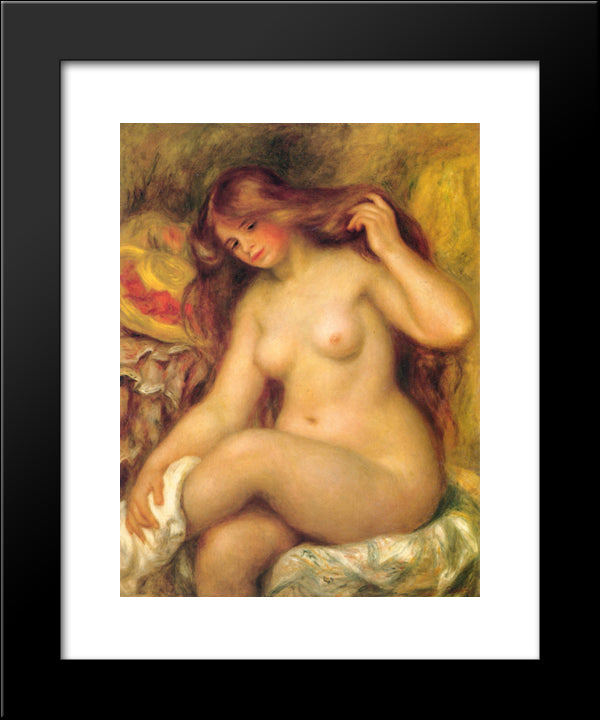 Bather With Blonde Hair 20x24 Black Modern Wood Framed Art Print Poster by Renoir, Pierre Auguste