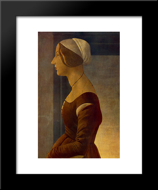 La Bella Simonetta 20x24 Black Modern Wood Framed Art Print Poster by Botticelli, Sandro