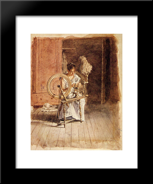 Spinning 20x24 Black Modern Wood Framed Art Print Poster by Eakins, Thomas