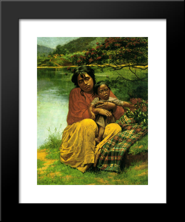 Day Dreams: Christmas Time In Maoriland 20x24 Black Modern Wood Framed Art Print Poster by Goldie, Charles