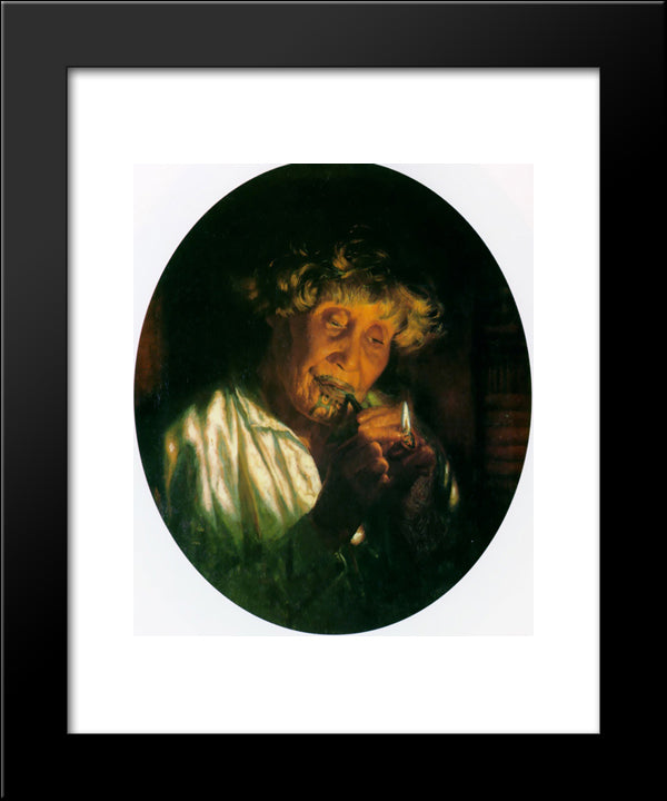 Night In The Whare 20x24 Black Modern Wood Framed Art Print Poster by Goldie, Charles