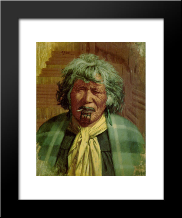 No Koora Te Cigaretti 20x24 Black Modern Wood Framed Art Print Poster by Goldie, Charles
