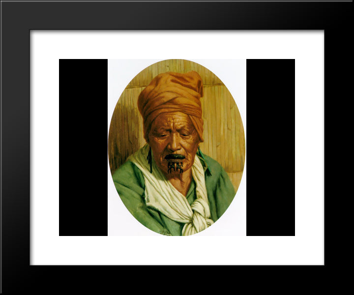 Te Aotiti Tumai 20x24 Black Modern Wood Framed Art Print Poster by Goldie, Charles