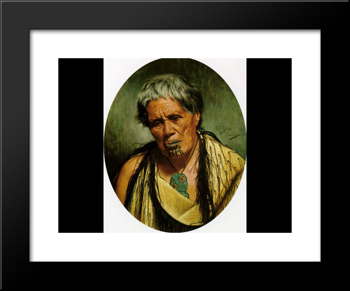 Te Hei Ngatiraukawa 20x24 Black Modern Wood Framed Art Print Poster by Goldie, Charles