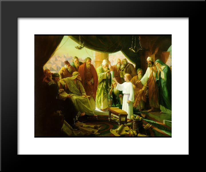 The Christ Child In The Temple 20x24 Black Modern Wood Framed Art Print Poster by Goldie, Charles