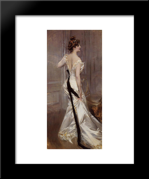 The Black Sash 20x24 Black Modern Wood Framed Art Print Poster by Boldini, Giovanni