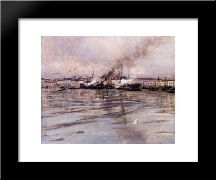 View Of Venice 20x24 Black Modern Wood Framed Art Print Poster by Boldini, Giovanni