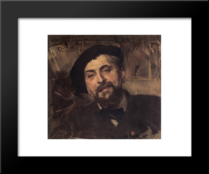 Portrait Of The Artist Ernest'Ange Duez (1843'1896) 20x24 Black Modern Wood Framed Art Print Poster by Boldini, Giovanni
