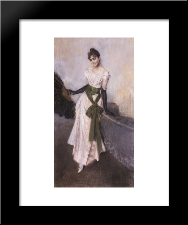 Ritratto Della Signorina Concha De Ossa 20x24 Black Modern Wood Framed Art Print Poster by Boldini, Giovanni