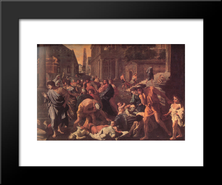 The Plague Of Ashdod ' Detail 20x24 Black Modern Wood Framed Art Print Poster by Poussin, Nicolas