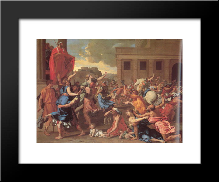 The Rape Of The Sabine Women 20x24 Black Modern Wood Framed Art Print Poster by Poussin, Nicolas