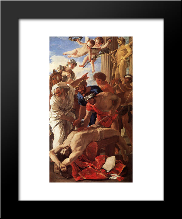 The Matyrdom Of St Erasmus 20x24 Black Modern Wood Framed Art Print Poster by Poussin, Nicolas