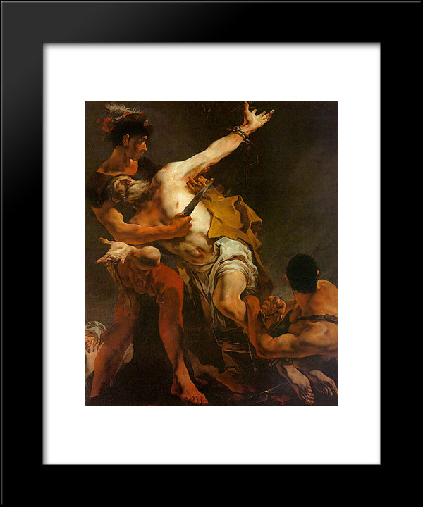 The Martyrdom Of St. Bartholomew 20x24 Black Modern Wood Framed Art Print Poster by Tiepolo, Giovanni Battista