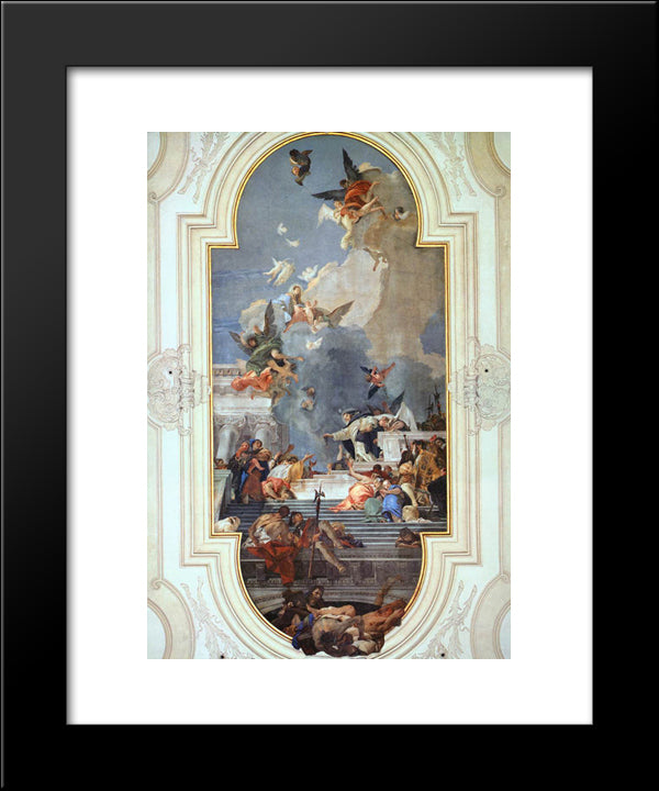 The Institution Of The Rosary 20x24 Black Modern Wood Framed Art Print Poster by Tiepolo, Giovanni Battista