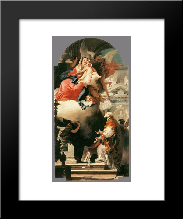 The Virgin Appearing To St Philip Neri 20x24 Black Modern Wood Framed Art Print Poster by Tiepolo, Giovanni Battista