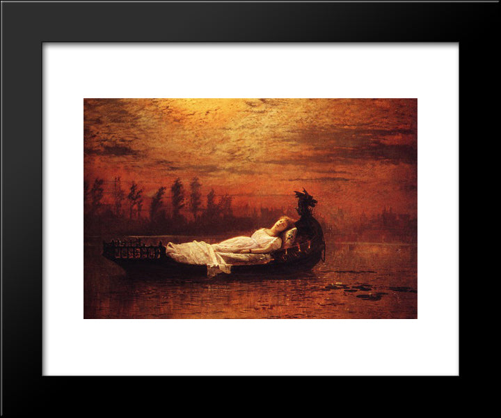 The Lady Of Shalott 20x24 Black Modern Wood Framed Art Print Poster by Grimshaw, John Atkinson
