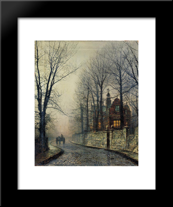November Moonlight 20x24 Black Modern Wood Framed Art Print Poster by Grimshaw, John Atkinson