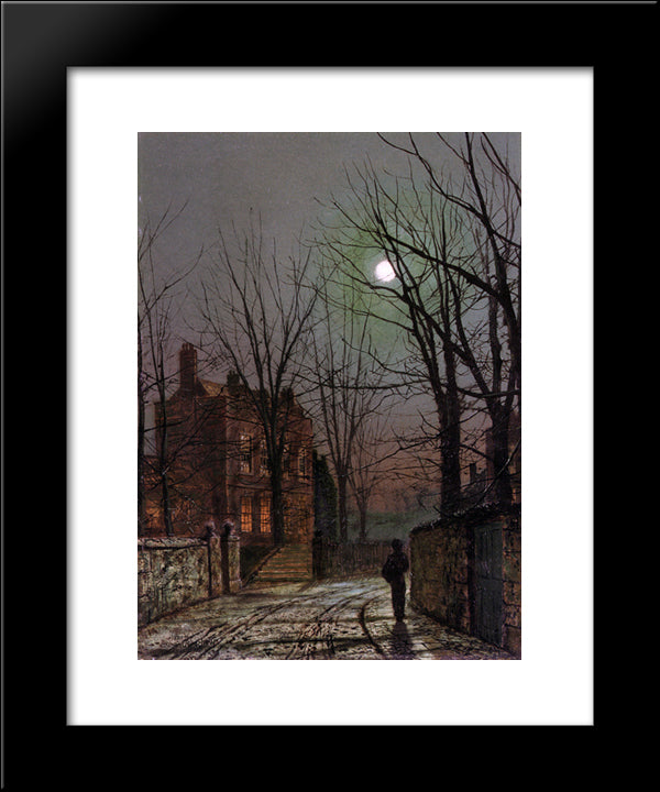 Au Clair De Lune 20x24 Black Modern Wood Framed Art Print Poster by Grimshaw, John Atkinson
