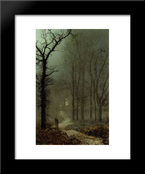 Lovers In A Wood 20x24 Black Modern Wood Framed Art Print Poster by Grimshaw, John Atkinson