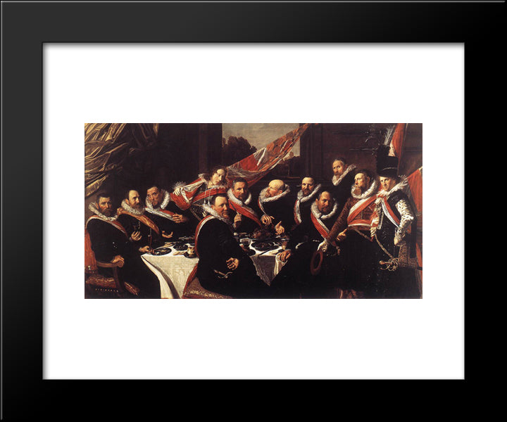 Banquet Of The Officers Of The St. George Civic Guard 20x24 Black Modern Wood Framed Art Print Poster by Hals, Frans
