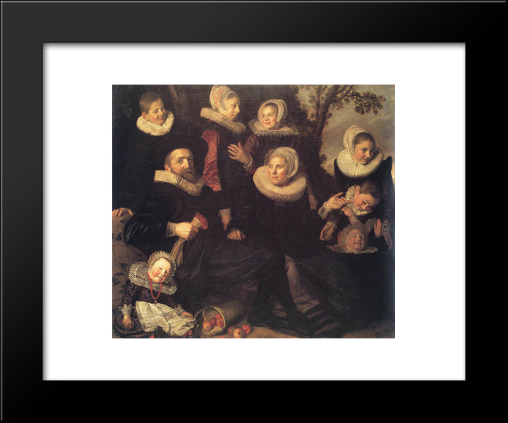 Family Portrait In A Landscape 20x24 Black Modern Wood Framed Art Print Poster by Hals, Frans