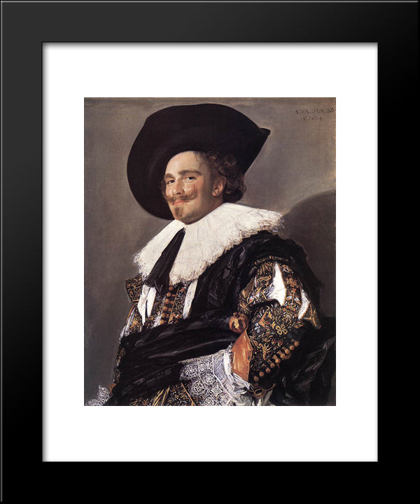 The Laughing Cavalier 20x24 Black Modern Wood Framed Art Print Poster by Hals, Frans