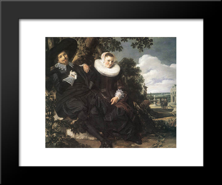 Married Couple In A Garden 20x24 Black Modern Wood Framed Art Print Poster by Hals, Frans