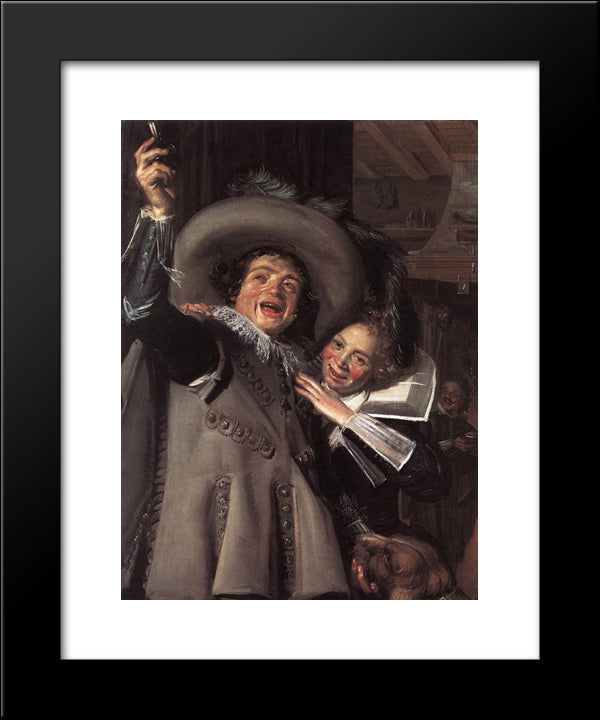 Jonker Ramp And His Sweetheart 20x24 Black Modern Wood Framed Art Print Poster by Hals, Frans